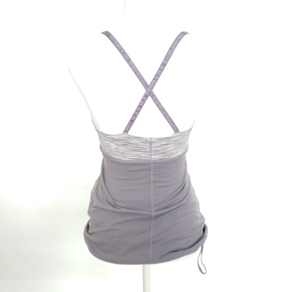 Lululemon 4 Pure Focus Bra Tank Gray Space Dye $64 - Picture 4 of 8